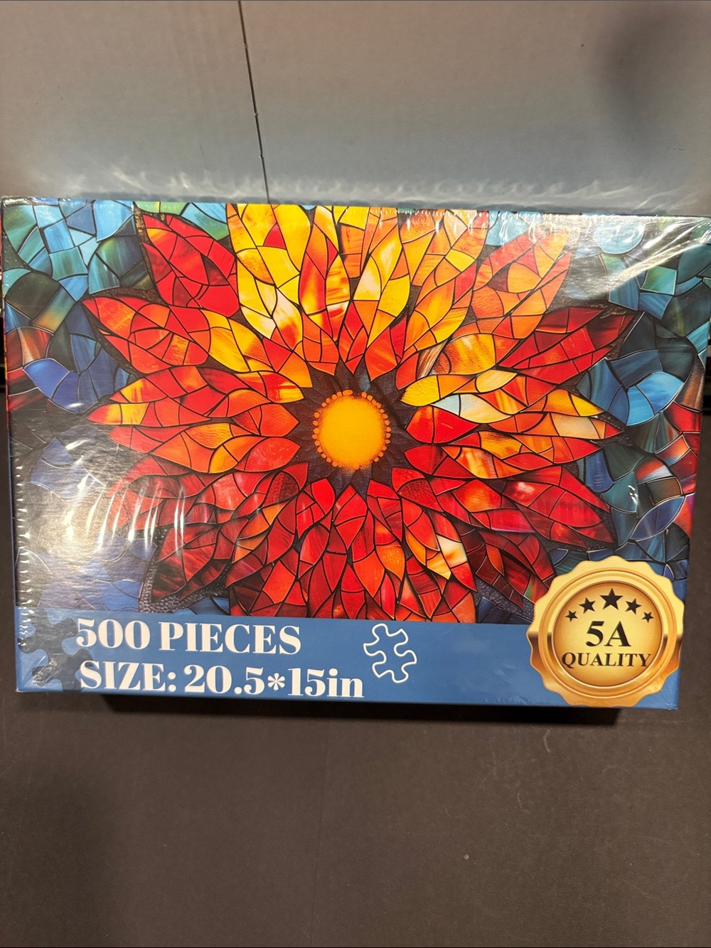 Source Unknown Red Orange Yellow Sunflower Mosaic 500-Piece Puzzle